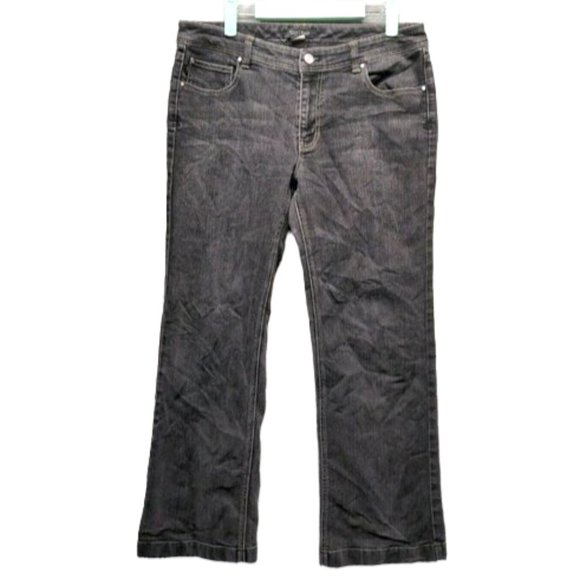 White House Black Market Denim - WHITE HOUSE BLACK MARKET Women Jean Mid Rise Straight Leg Charcoal W:35 L:29.5